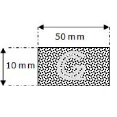 Rechthoekig mosrubber snoer | 10 x 50 mm | rol 25 meter